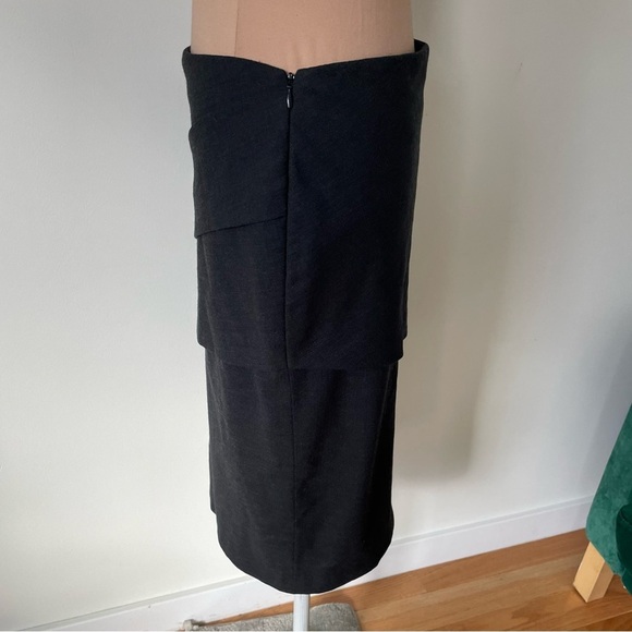 Brunello Cucinelli Virgin Wool Gray Asymmetric Detail Knee-Length Pencil Skirt 6 - Picture 7 of 12